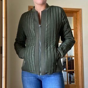 Fabletics Olive zip up bomber jacket